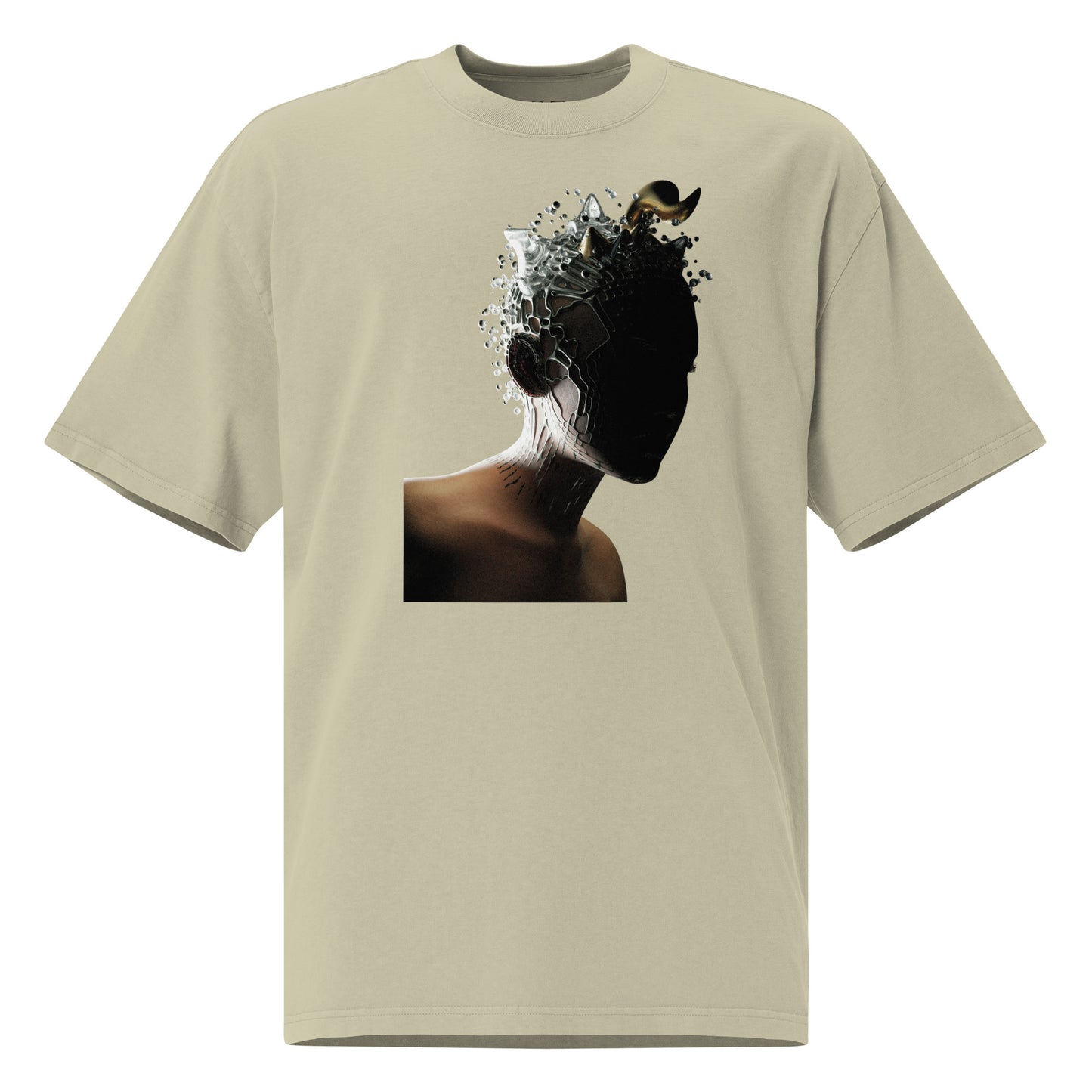 Faded Oversized Tee with Intriguing Woman Brain Graphic | ONLYZ3AL