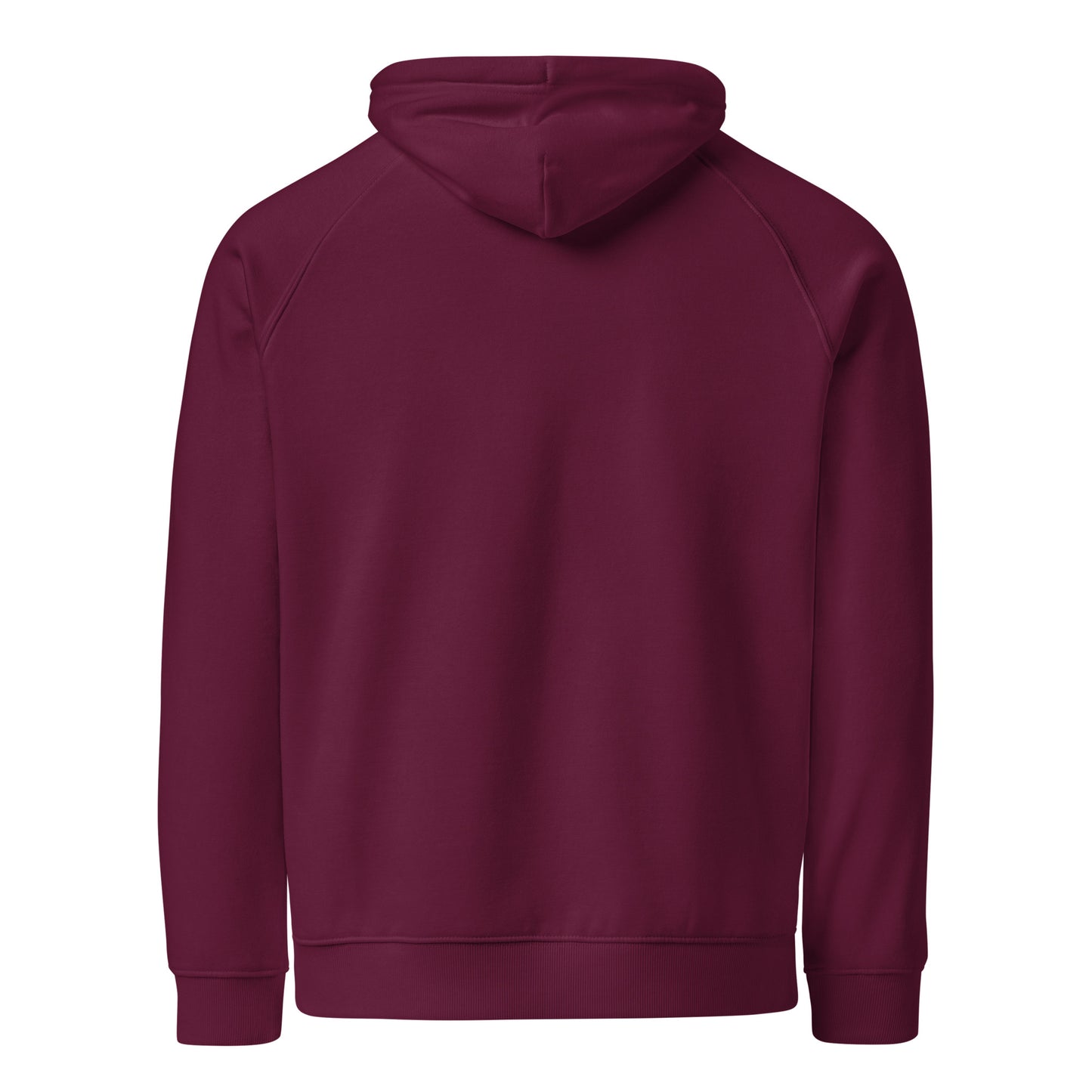 Unique afro art design printed on burgundy eco raglan hoodie