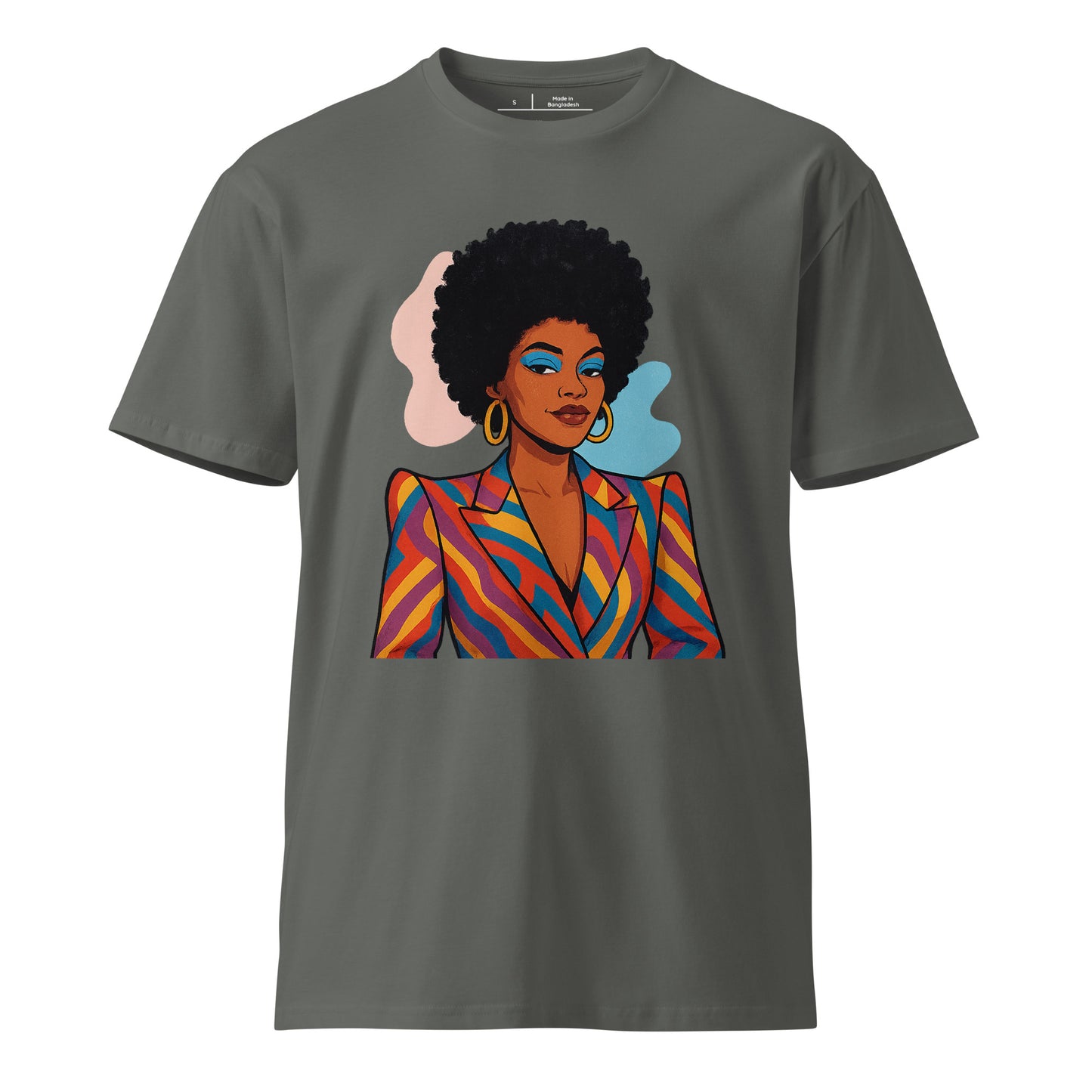 Afro Woman Retro Graphic Tee – Unisex 70s Style T-Shirt