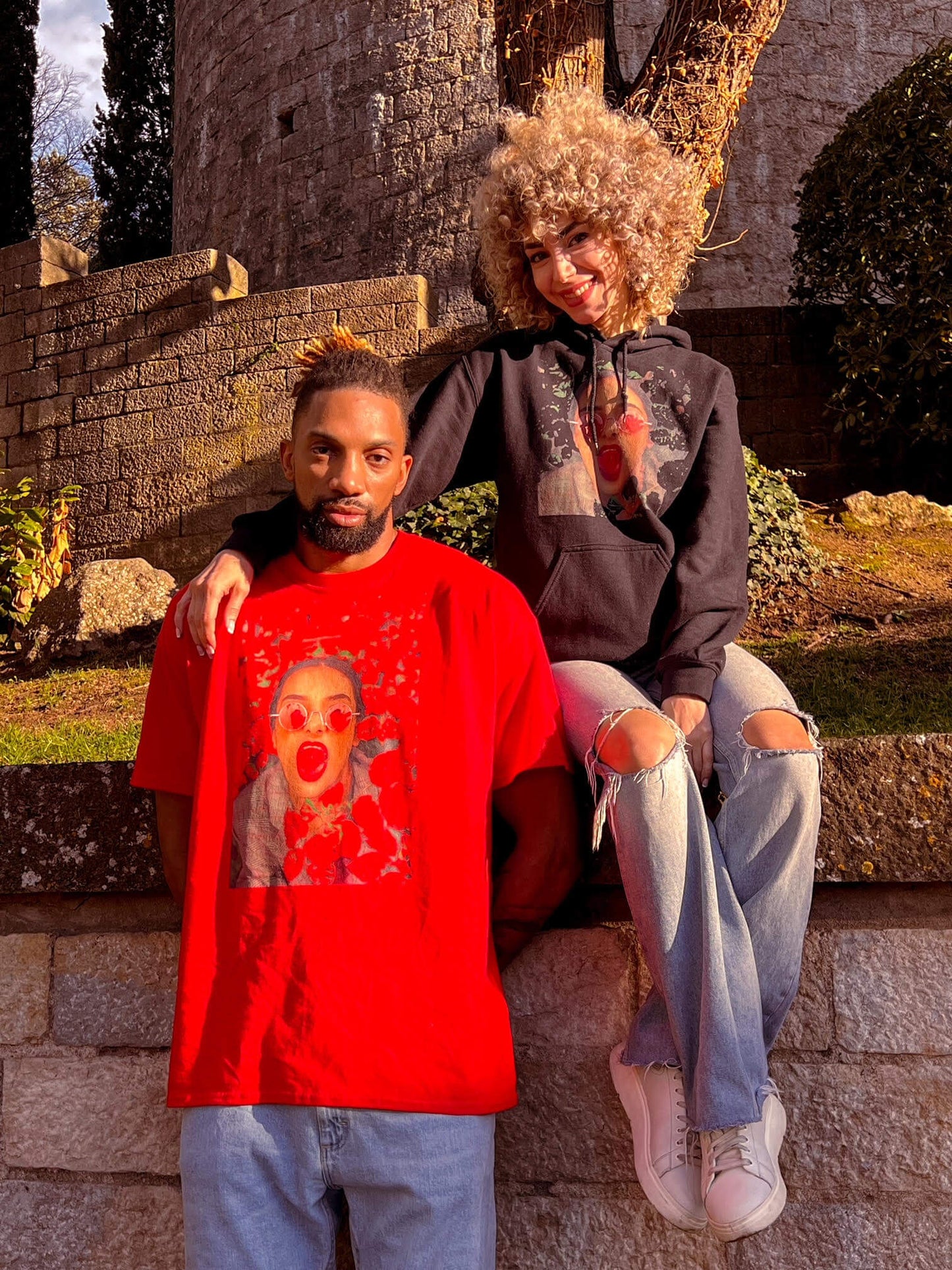 Salome saliya's boy friend Khem Birch.This 100% cotton heavyweight tee for men provides a structured and polished appearance. With its clean lines and ability to complement layered streetwear ensembles, it adds a touch of trendiness to any outfit.