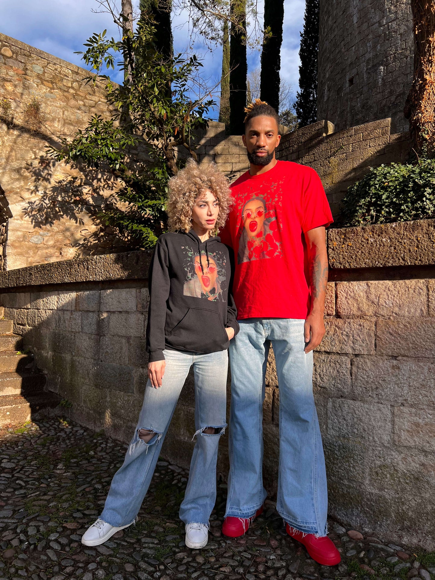 khem Birch's girlfriend Salome Saliya wearing our stylish T shirt and hoodie