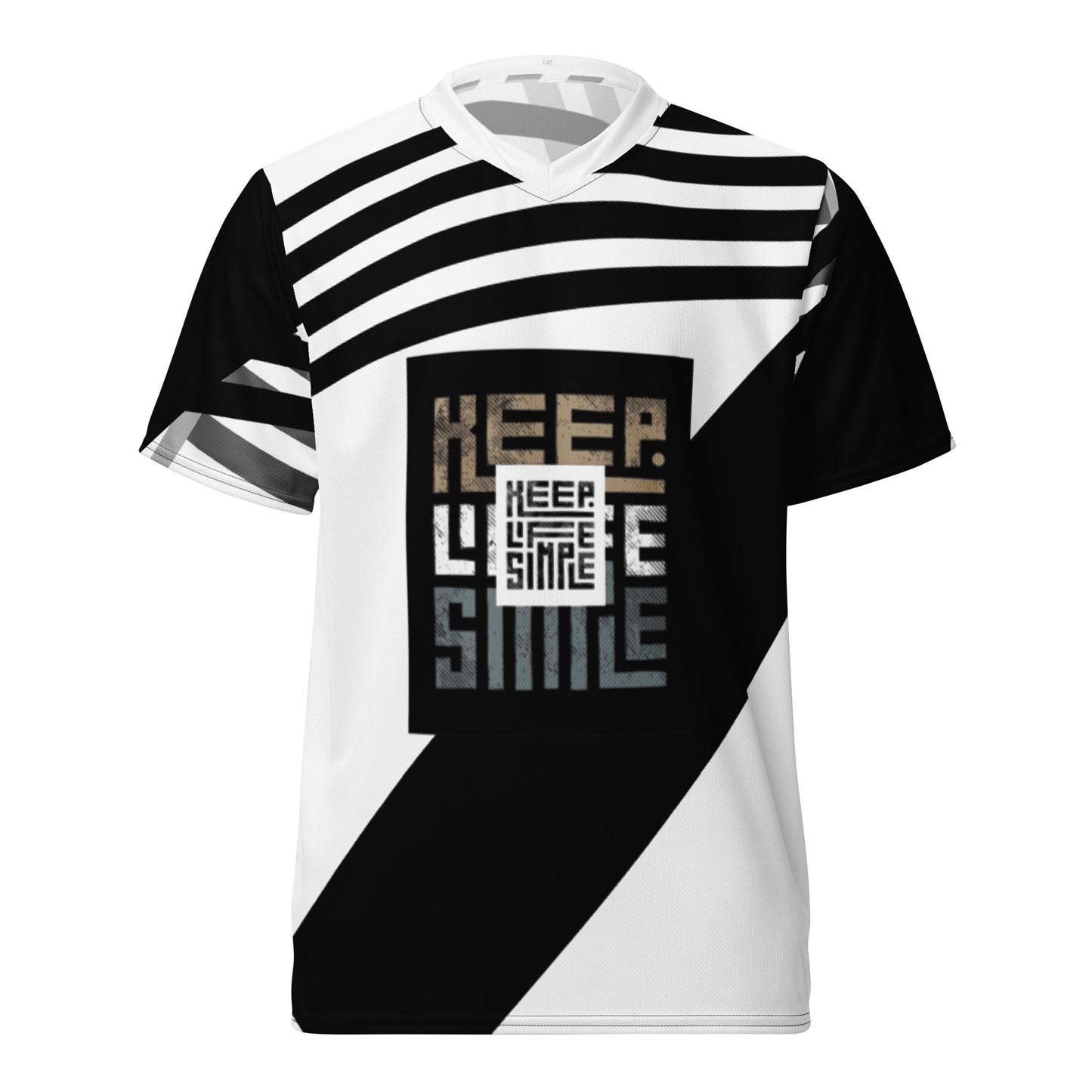 Recycled black and white sports jersey