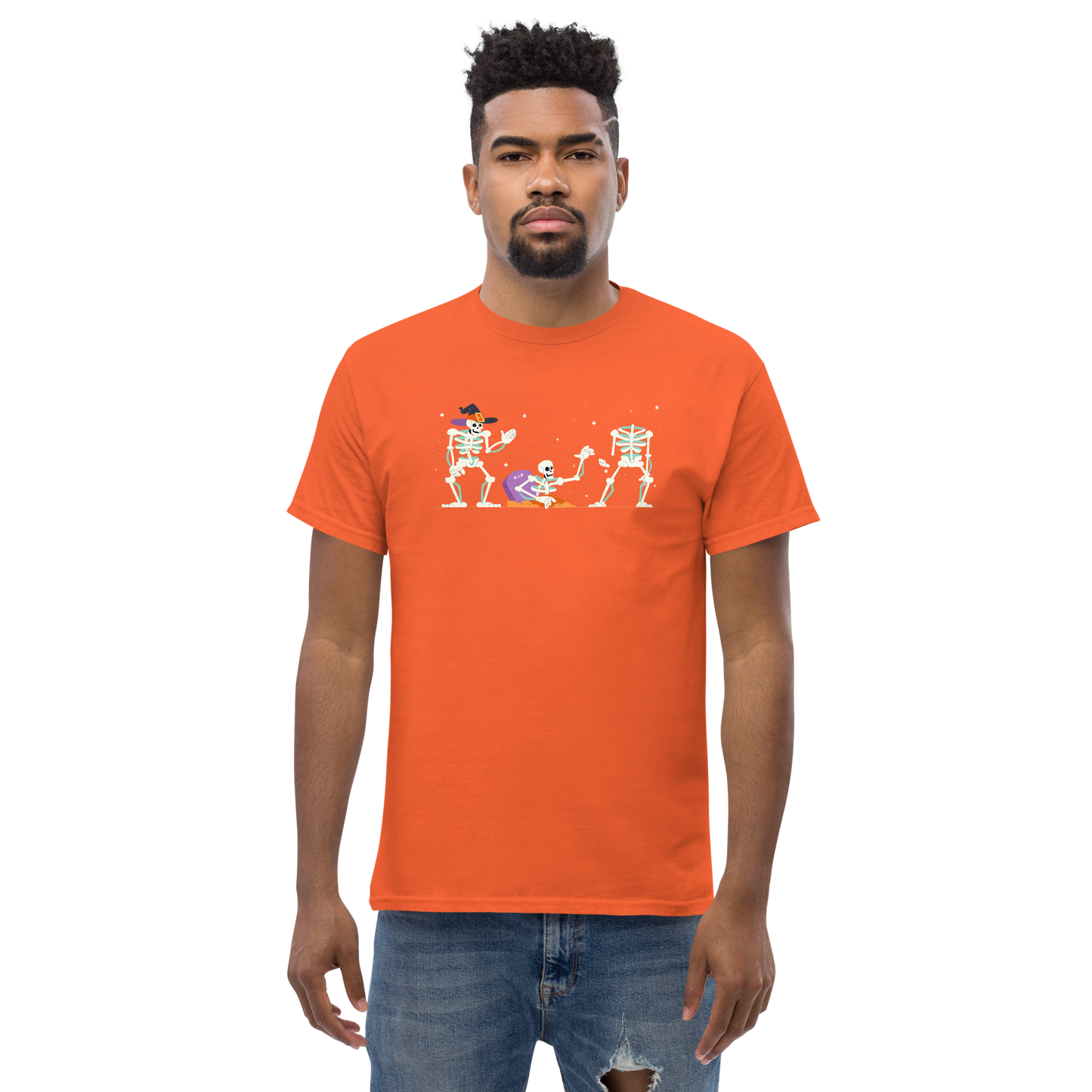 Red skeleton Cotton tee | Men's Heavyweight T-Shirt | ONLYZ3AL