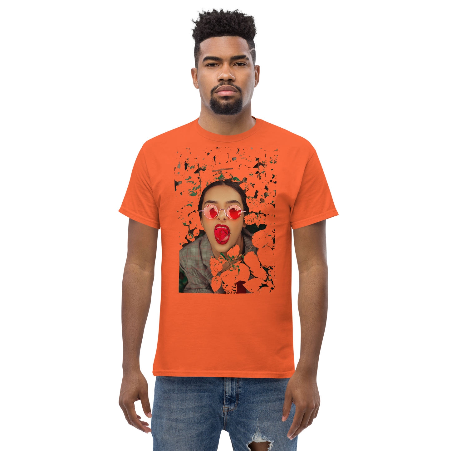 Red Heavyweight tshirt | Men's Woman Face T-Shirts | ONLYZ3AL