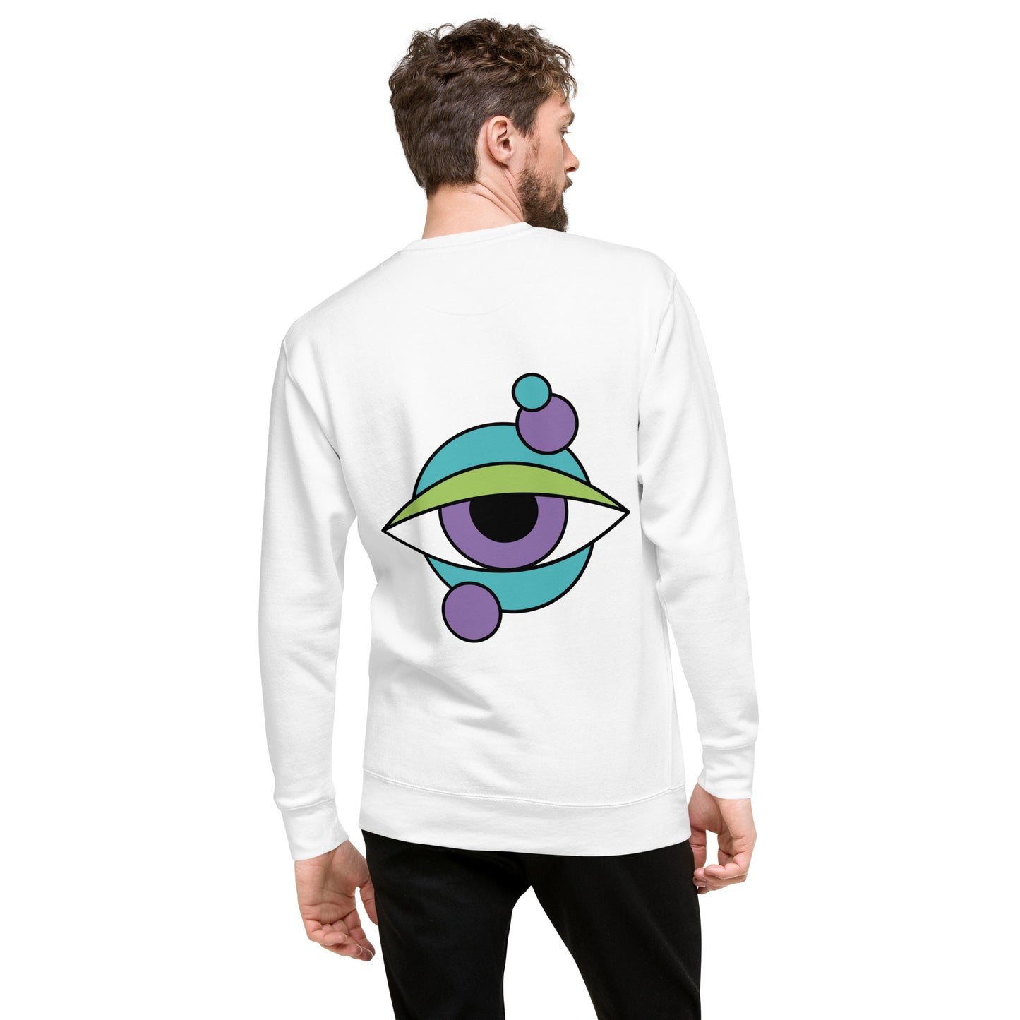 Abstract Face Sweatshirt With Fleece