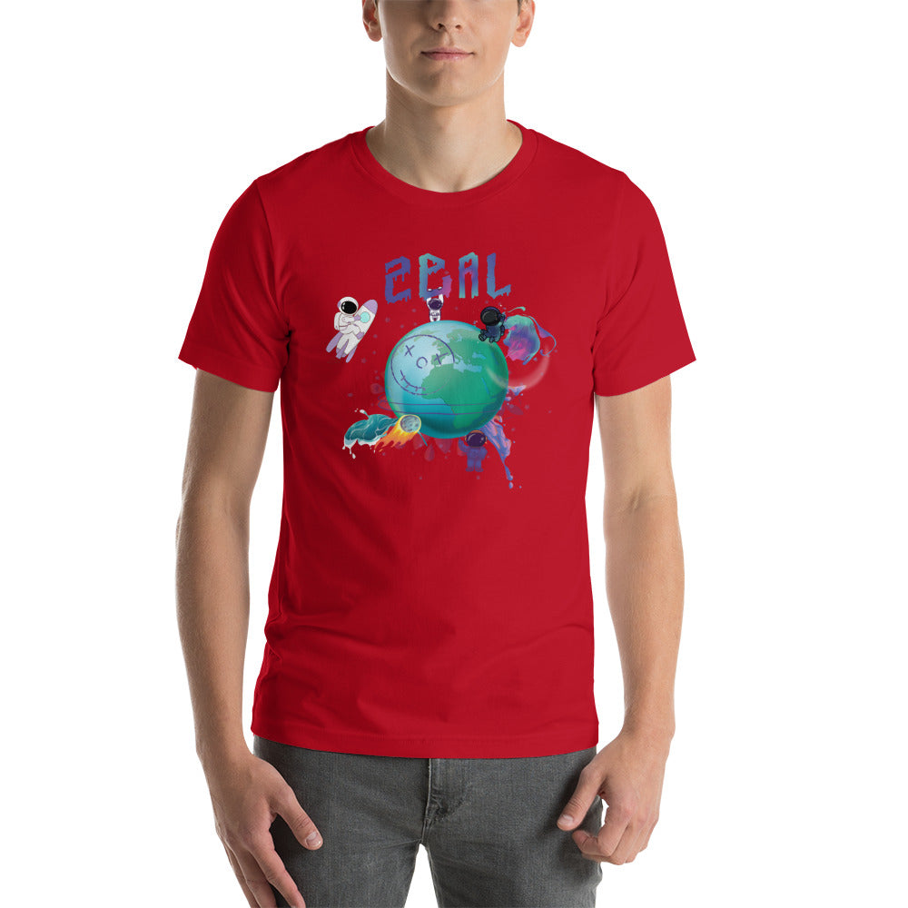 Red Short Sleeve Space | Ring spun cotton tee shirts men | ONLYZ3AL