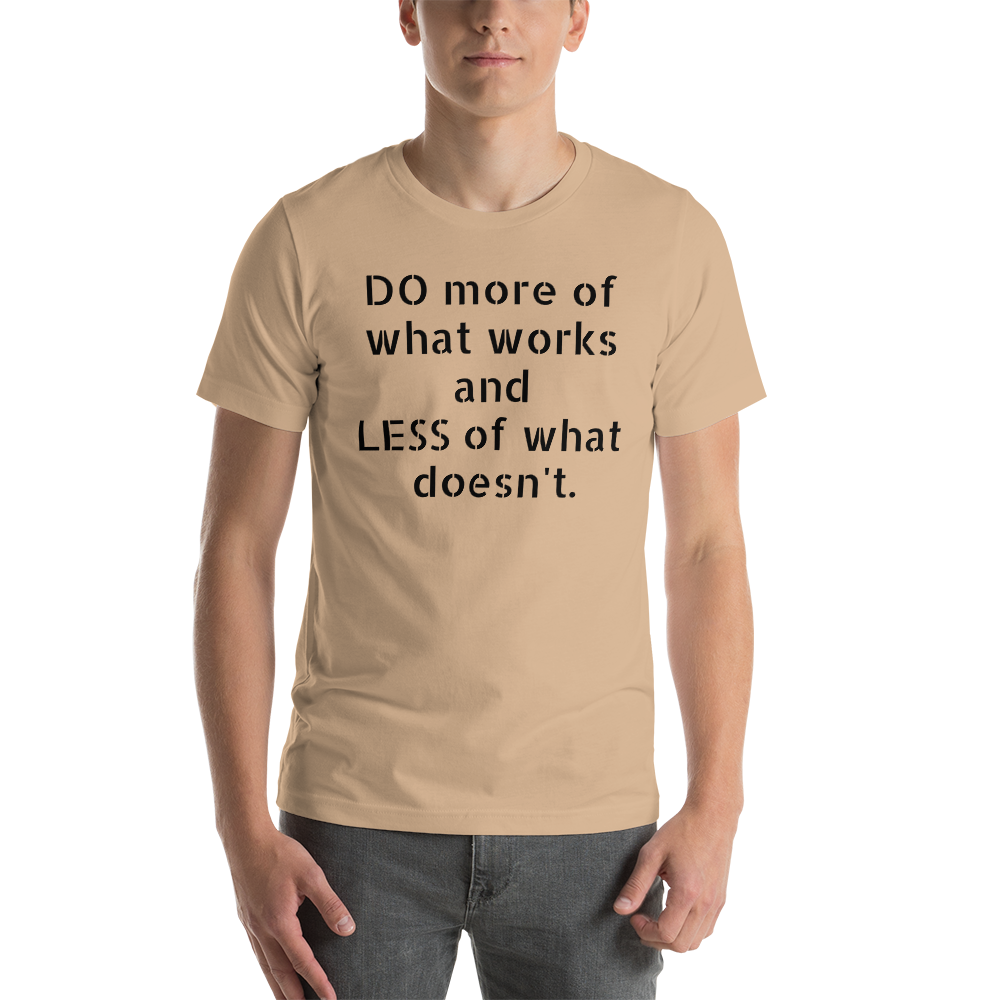 The more of what works and the less of what doesn't