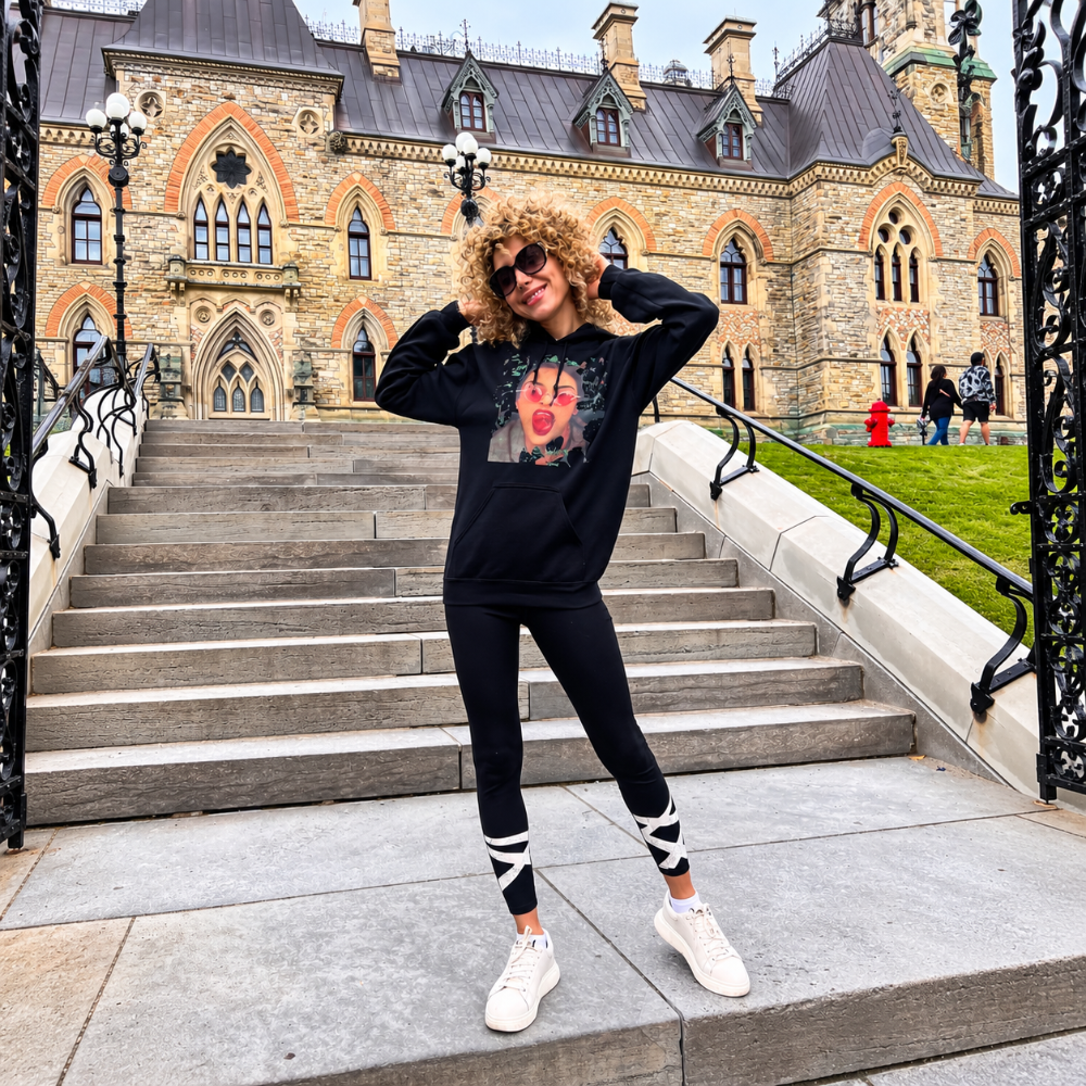 Bold Pop Art Hoodie – Red Sunglasses Graphic