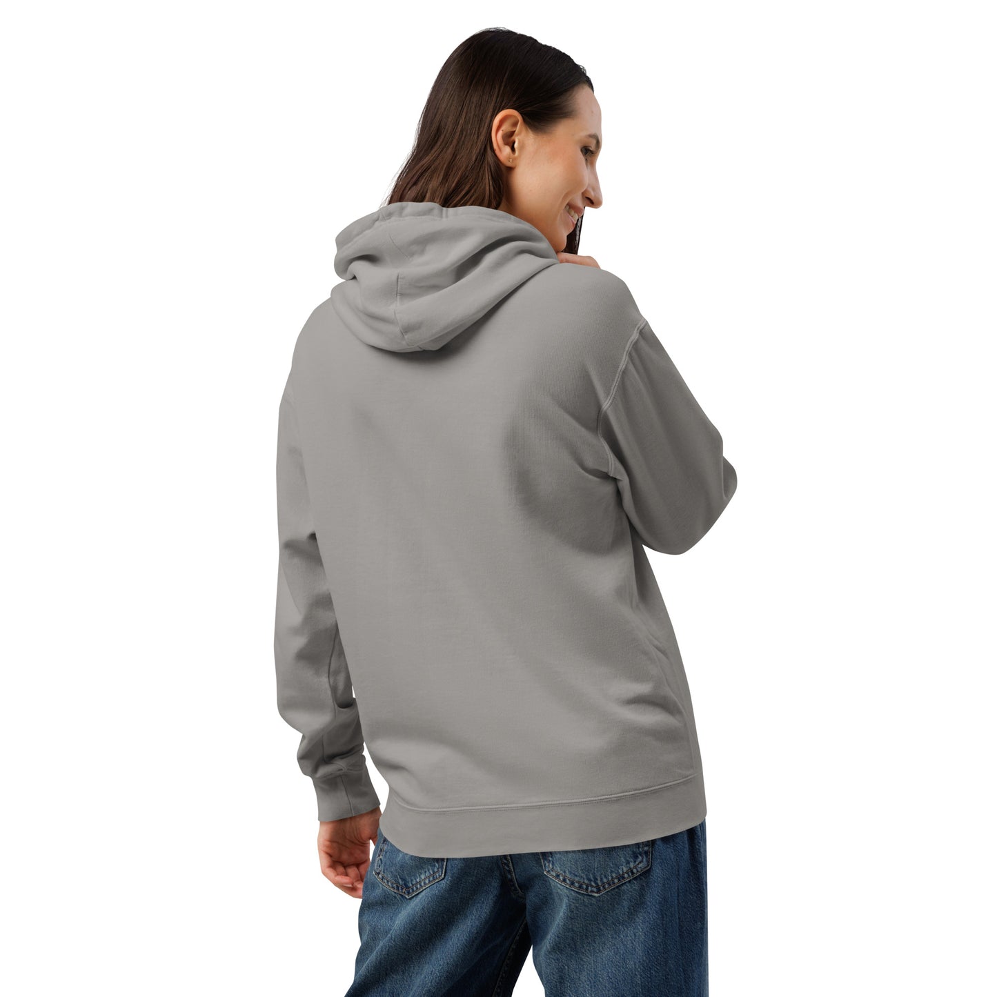 MIGA lion emblem Grey woman's fleece hoodie – premium streetwear hoodie USA Canada