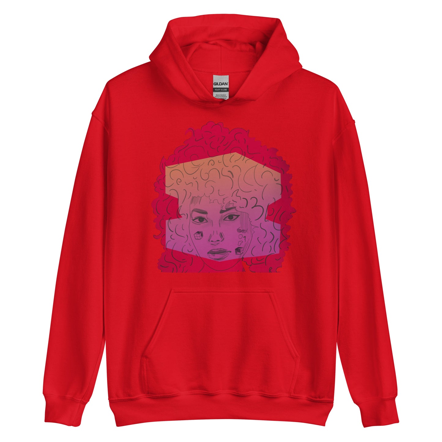 Unisex Brain Fog Women's Face Graphic Hoodie