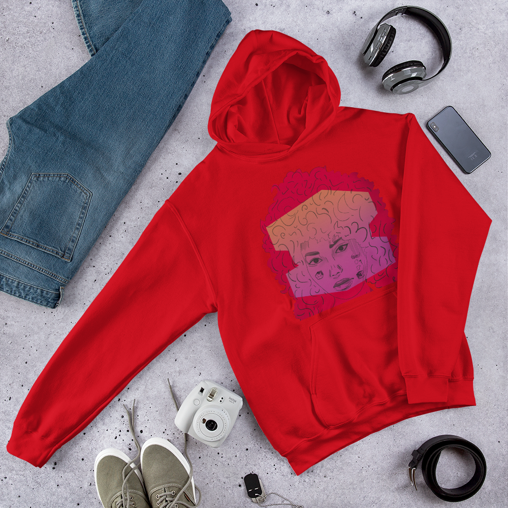 Unisex Brain Fog Women's Face Graphic Hoodie