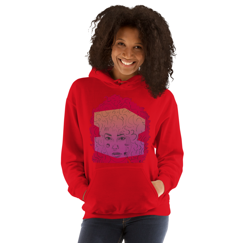 Unisex Brain Fog Women's Face Graphic Hoodie