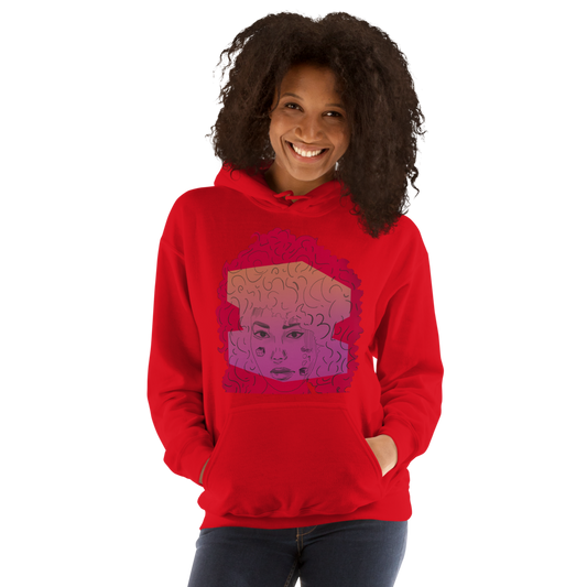 Unisex Brain Fog Women's Face Graphic Hoodie