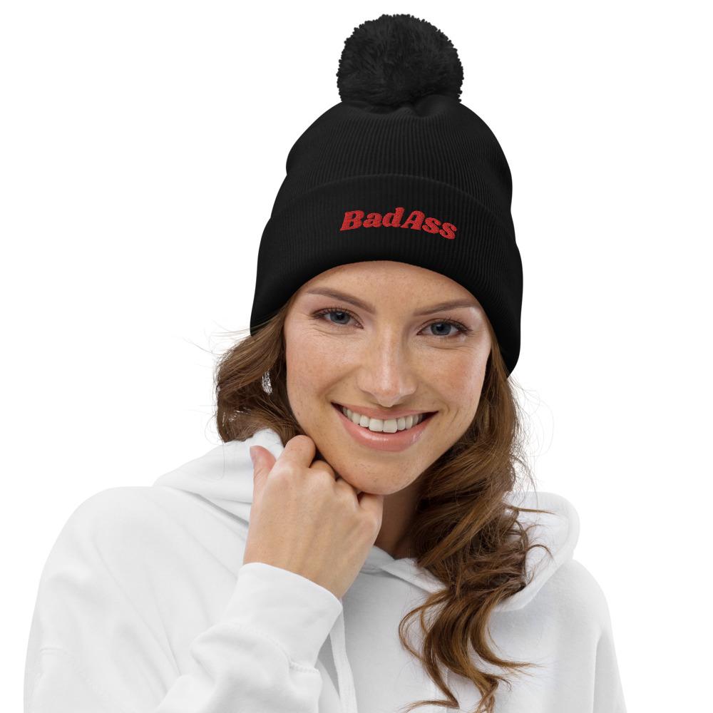 Pom pom beanie  Badass hats  Unisex beanie hat