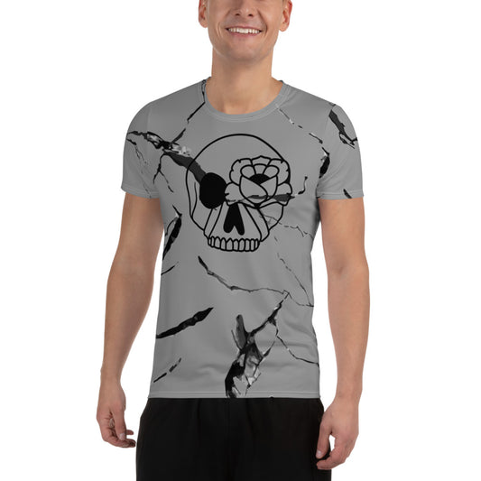 Skelton Skull Tee Shirt | Men's Grey Short Sleeve Shirts| ONLYZ3AL