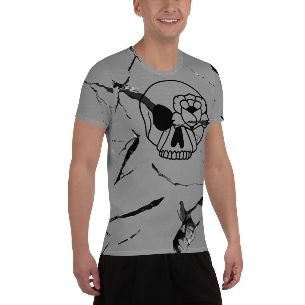Skelton Skull Tee Shirt | Men's Grey Short Sleeve Shirts| ONLYZ3AL