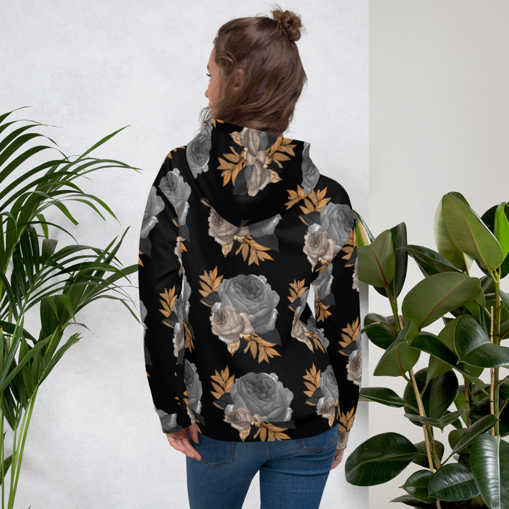 Women's Floral Printed Casual Long Sleeve Hoodie Pullover Sweatshirts