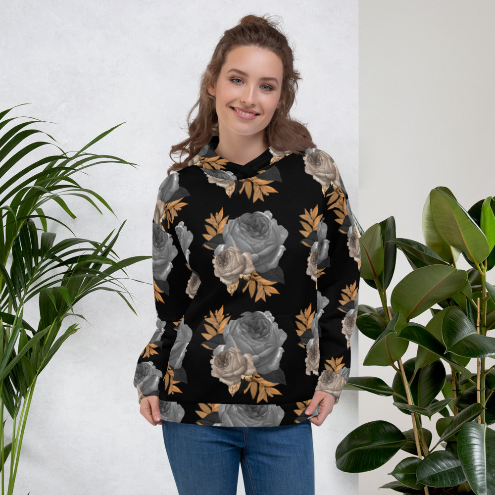 Women's Floral Printed Casual Long Sleeve Hoodie Pullover Sweatshirts