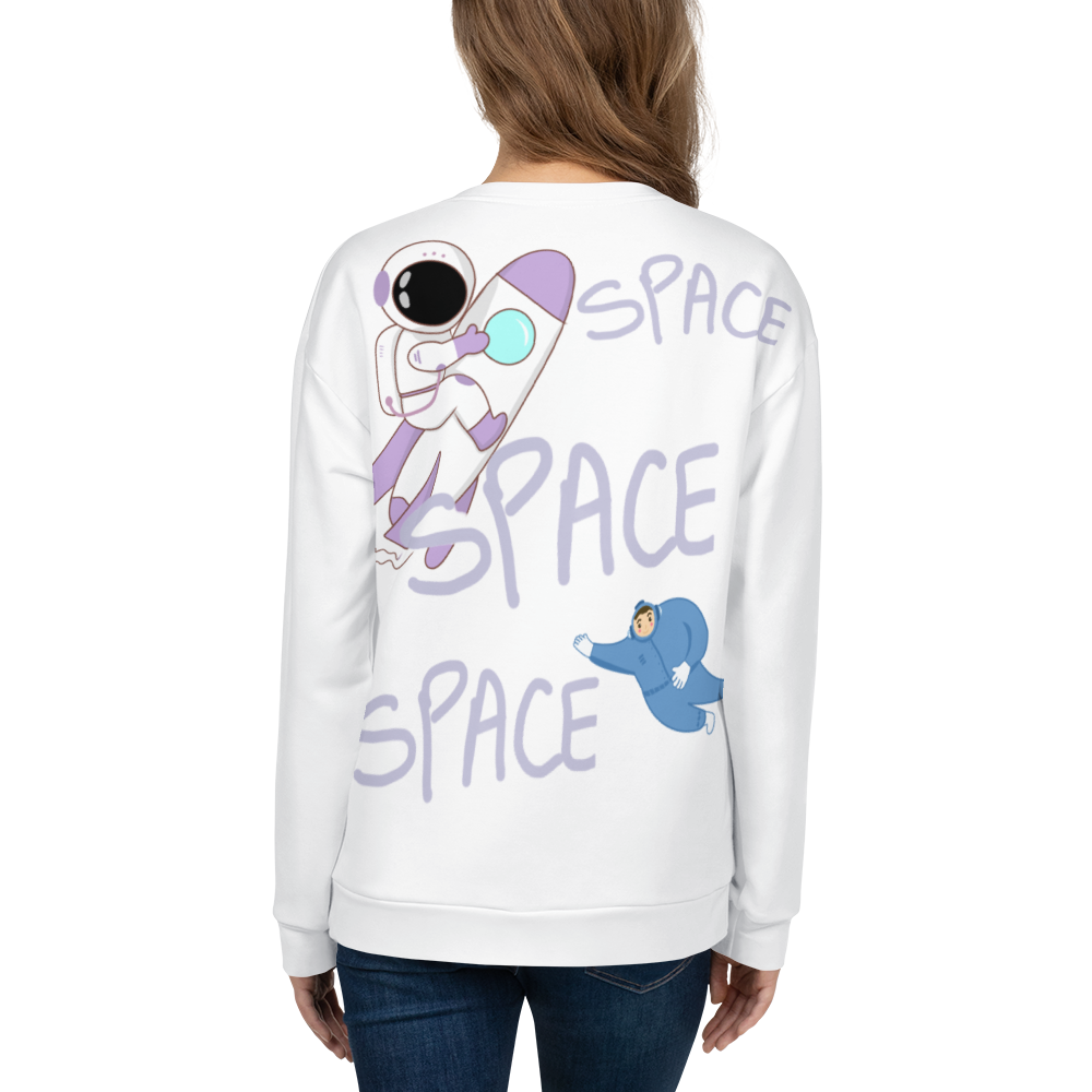 Space Cartoon Soft Cotton white Sweatshirt