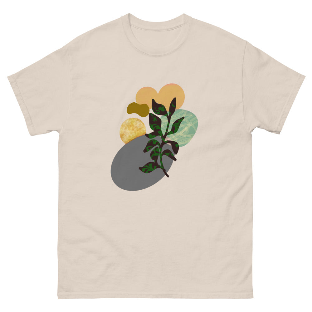 Minimalist Art tee | Minimal t shirt | men's abstract design shirt | Cream cotton tee