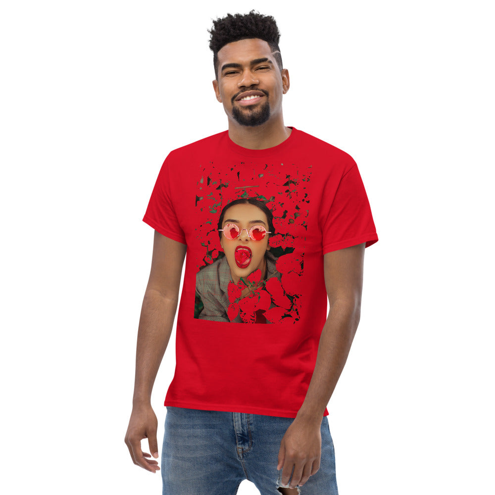 Red Heavyweight tshirt | Men's Woman Face T-Shirts | ONLYZ3AL