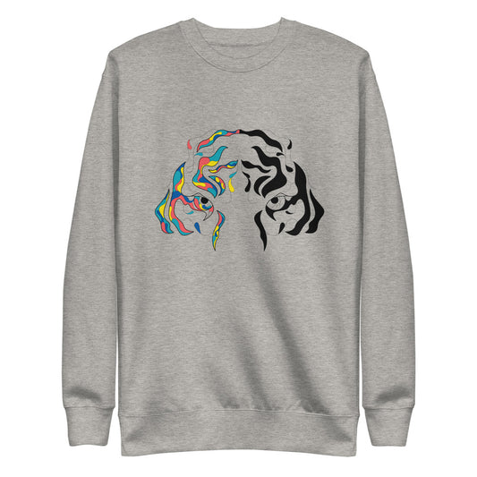 Lion Fleece Pullover|Graphic grey crew neck sweatshirt| ONLYZ3AL