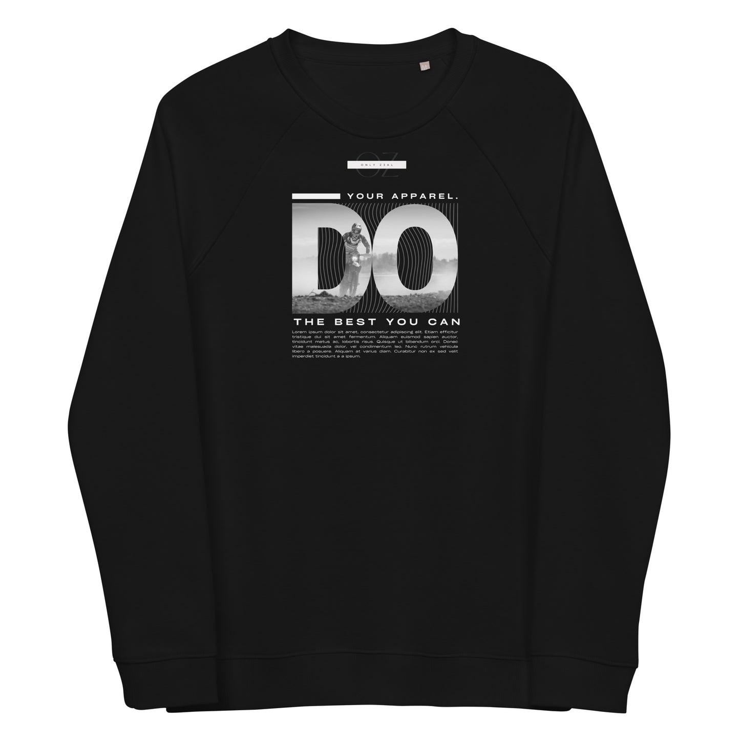 DO THE BEST Black Cotton Fleece Sweatshirt | Reglan sleeves| ONLYZ3AL | coolest  Black sweatshirt with design