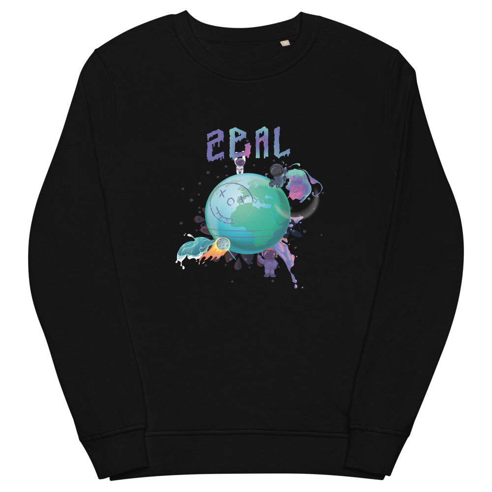 Earth black sweatshirt  | Women's 100% organic Crewneck Sweater-Homewear - Women's loungewear