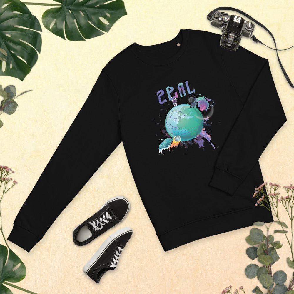Earth black sweatshirt  | Women's 100% organic Crewneck Sweater-Homewear - Women's loungewear
