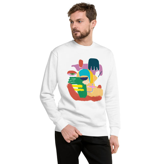 Abstract Face Sweatshirt With Fleece