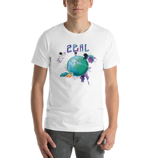  white Short Sleeve Space  | Ring spun cotton tee shirts men | ONLYZ3AL